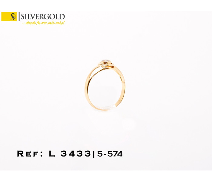 1-5-574-1-Anillo infantil estilo solitario con zirconita talla brillante (Talla 10) L3433