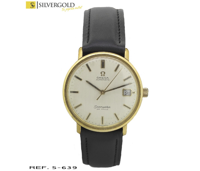 1-5-639-1-RELOJ OMEGA AUTOMATIC CORREA CUERO NEGRA L890