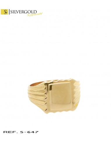 1-5-647-1-Anillo tipo sello infantil cuadrado en oro de 18 kt