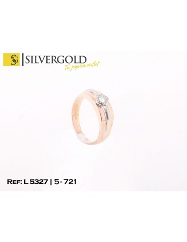 1-5-721-1-DIA-Anillo tipo solitario bicolor con diamante T11 L5327