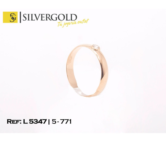 1-5-771-2-Solitario oro 18Kt. liso L5347