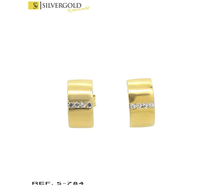 1-5-784-2-Pendientes rectÃngulo arqueado con fila de chispitas c presiÃn L5360