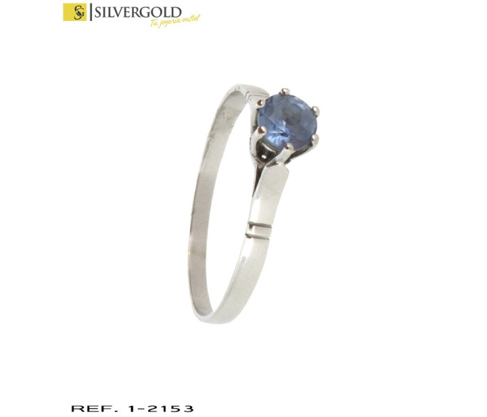 1-1-2153-1-solitario T22 oro blanco con piedra tipo aguamarina en talla brillante engarzada en altura