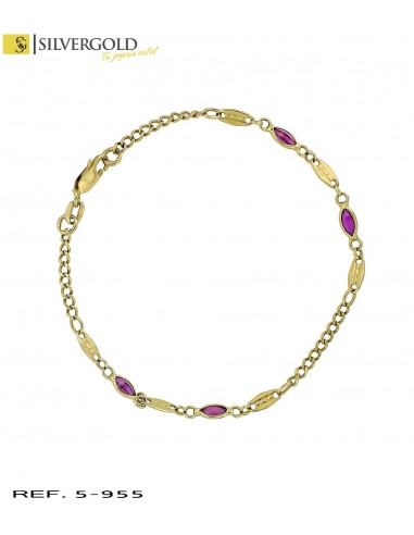 1-5-955-1-Pulsera estilo barbada con rubí sintético L 4651