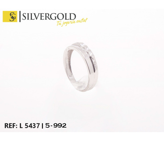 1-5-992-1-Anillo en oro blanco estilo compromiso con fila de circonitas T13 L5437