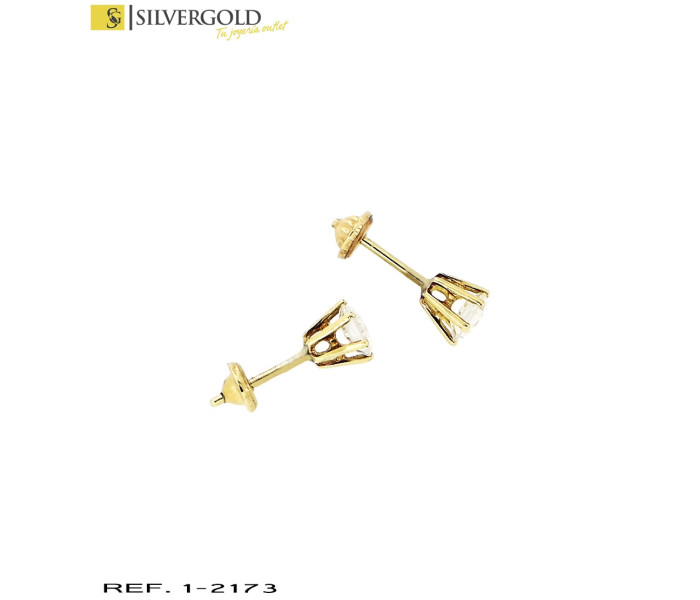 1-1-2173-1-Pendientes con circonita en talla brillante en garra y cierre de tuerca