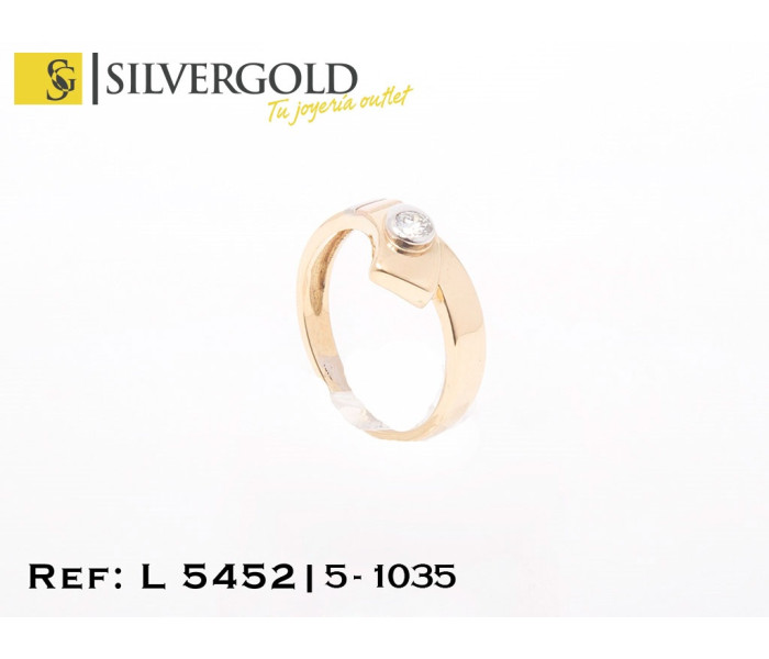 1-5-1035-1-Anillo bicolor con diamante T14 L5452