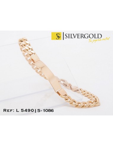1-5-1086-1-Pulsera de identidad barbada con mosquetÃn 22.5 cm L5490