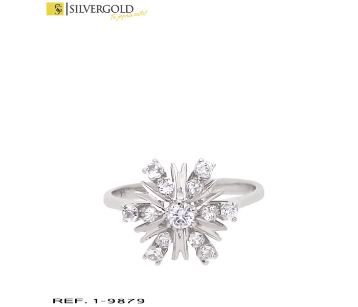 1-1-9879-1-Anillo oro blanco 18Kt. con zirconitas