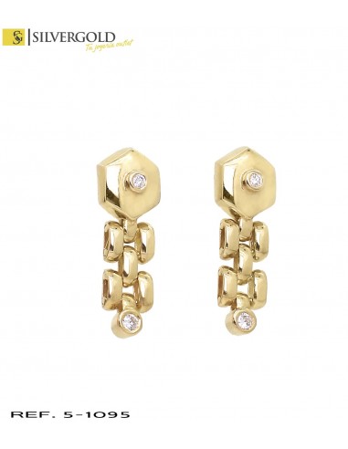1-5-1095-1-D-Pendientes colgantes oro 18Kt. y diamantes L 4700