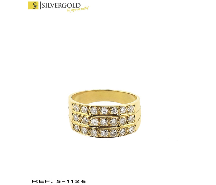 1-5-1126-1-Dia-AnilloT12 con 3 bandas de diamantes Talla 12 L 4730