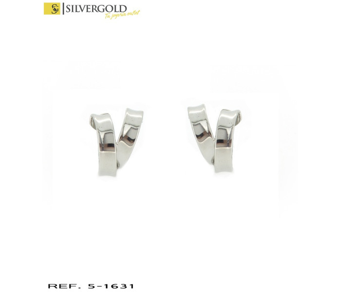 1-5-1631-1-Pendientes en oro blanco con cierre omega L 4869
