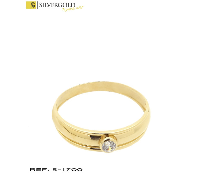 1-5-1700-1-Solitario oro 18Kt. con circonita L 4882