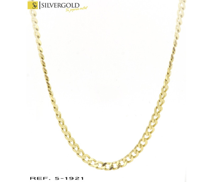 1-5-1921-1-Cadena estilo barbada. Oro 18 Kt. Longitud 62 cm.