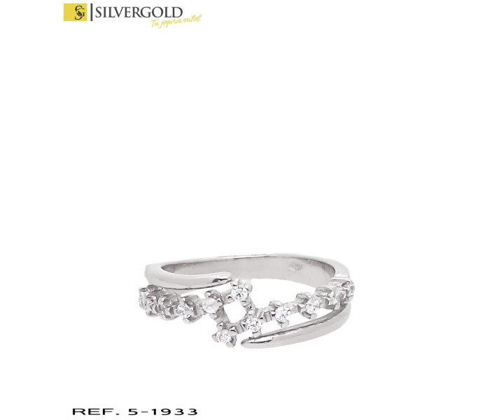 1-5-1933-1-Anillo oro blanco 18Kt. estilo tu y yo con zirconitas