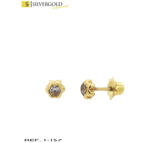 4-1-157-2-Pendientes de niÃa forma de flor con chispitas con tuerca L5195