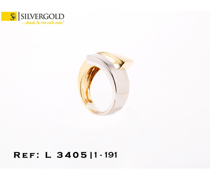 4-1-191-1-Anillo bicolor asimÃtrico (Talla 16) L3405