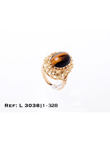 4-1-328-1-Anillo oro 18Kt. piedra movil a dos colores L3038