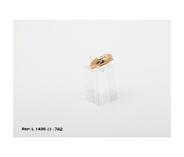4-1-742-1-ANILLO CRUZADO CON 3 CHISPITAS BLANCAS TALLA 15 L1435