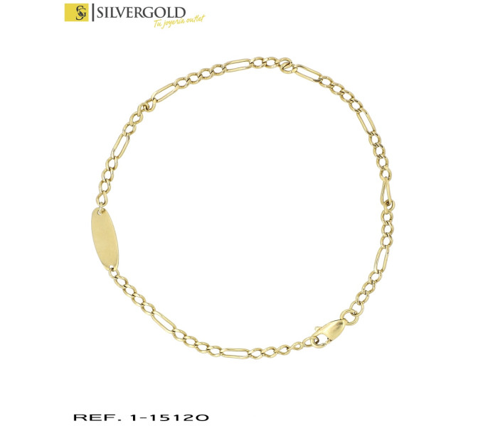4-1-15120-2-Pulsera oro 18Kt. con chapa ovalada