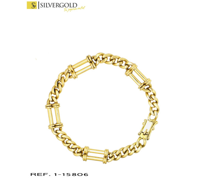 4-1-15806-2-Pulsera oro 18Kt. fantasía alternada
