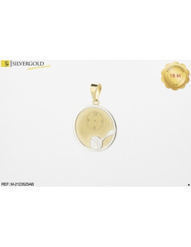 4-1-23438-1-COLECCIÓN 2018 Colgante medalla bicolor. Oro 18 kt