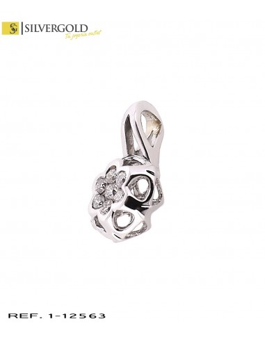 1-1-12563-1-D-Colgante oro blanco 18Kt. bola con diamantes