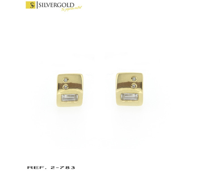 4-2-783-1-Pendientes cuadrados detalle Cieconitas. Oro 18 Kt.
