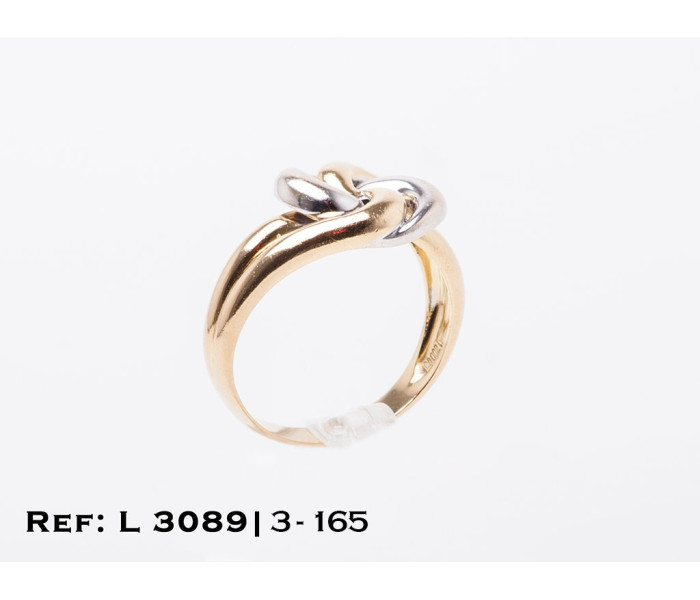 4-3-165-1-Anillo bicolor con nudo central (T 27) L 3089