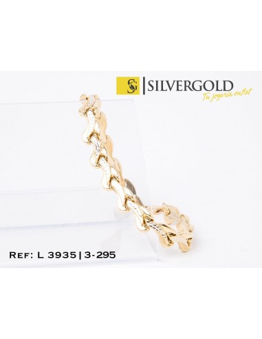 4-3-295-1-Pulsera bicolor efecto olas con cierre mosquetÃn (19 cm) L 3935