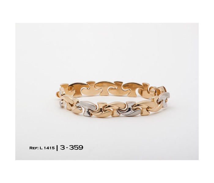 4-3-359-1-Pulsera bicolor semirrigida mate y brillo 20 cm. L 1415