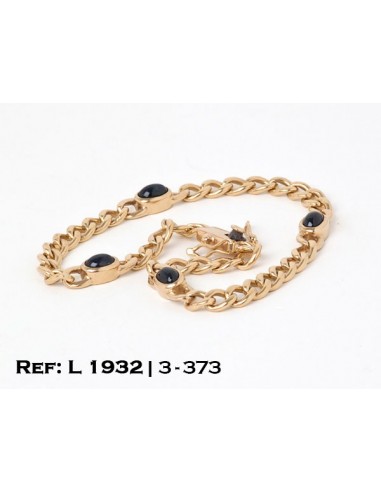 4-3-373-1-Pulsera alternada con 4 piedras azules en cabujampAtildeampsup3n 21 cm. L 1932