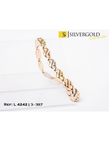 4-3-397-1-Pulsera tricolor estilo italiana con cierre mosquetÃn (18 cm) L 4242