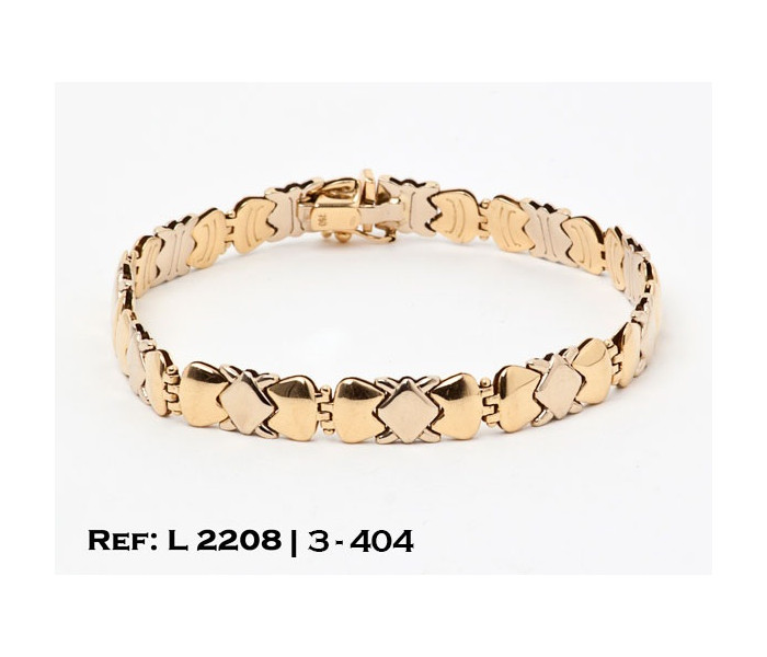 4-3-404-1-PULSERA BICOLOR LAZOS C DE CAJA (19 cm) L 2208