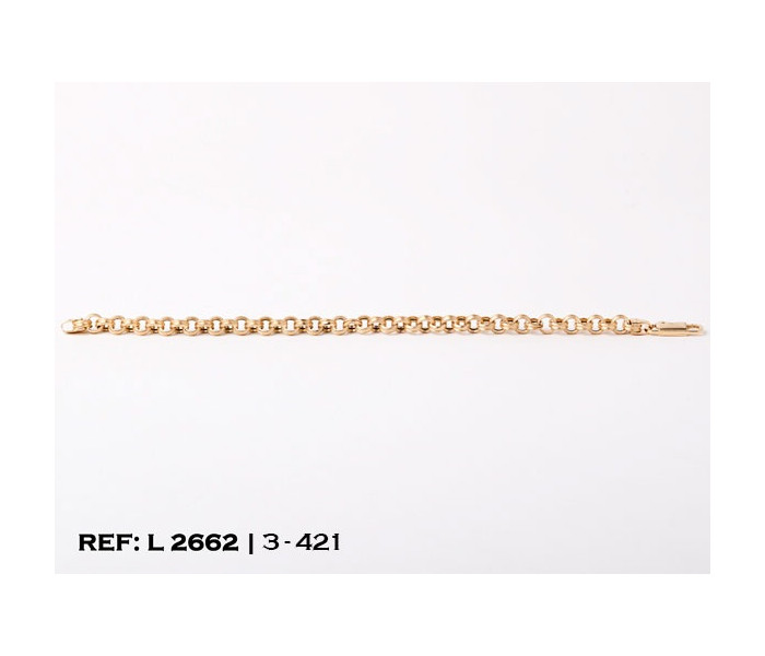 4-3-421-1-Pulsera estilo rolo eslabones labrados 19 cm. L 2662
