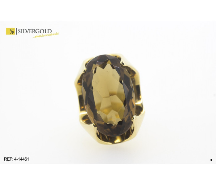 4-4-14461-1-Anillo acabado en cuatro puntas que sujeta piedra color camel