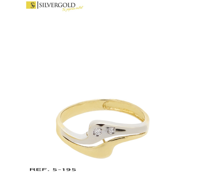 4-5-195-2-Anillo bicolor onda con dos chispitas T12 L5059