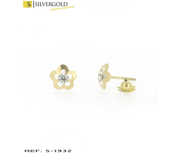 4-5-1932-1-Pendientes flor con circonita y cierre tuerca