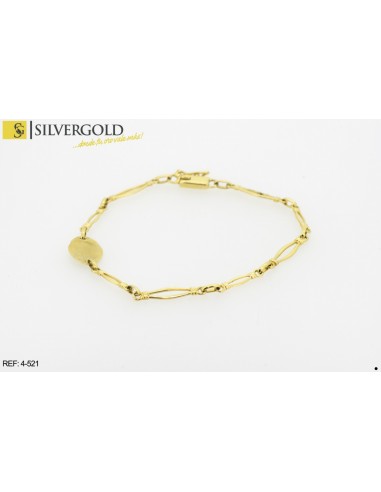 1-4-521-1-Pulsera con chapa oval en oro 18 Kt