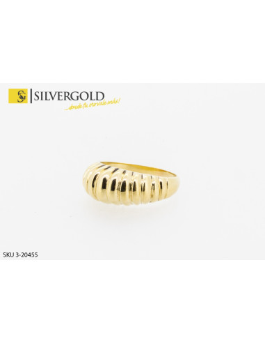 1-3-20455-1-Anillo mujer gallonado en el centro. Oro 18 kt.