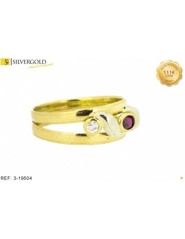 1-3-19504-1-Anillo efecto doble con piedra central roja y dos brillos blancos laterales..