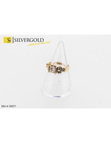 1-4-18977-1-Anillo estilo compromiso con circonitas en altura. Oro 18 kt