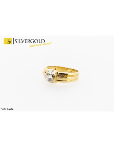 1-1-404-1-Anillo bicolor estilo solitario. Oro 18 kt