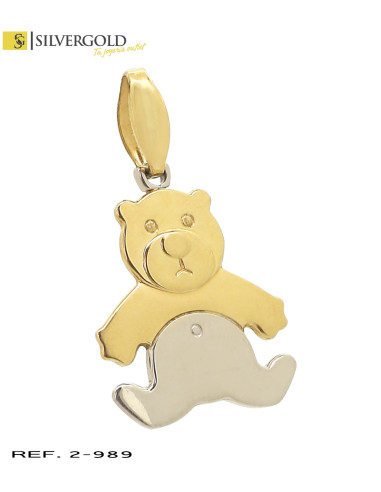 1-2-989-1-Colgante oro bicolor 18Kt. de oso