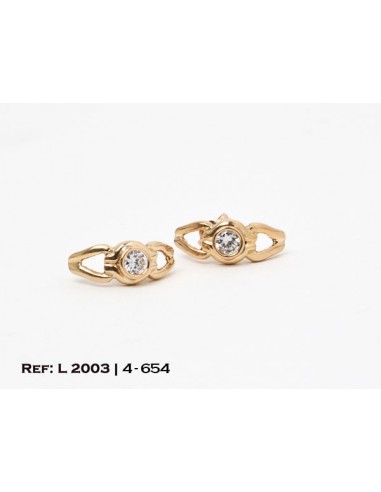 1-4-654-2-Pendientes oro 18Kt. en forma de ocho con circonita L 2003