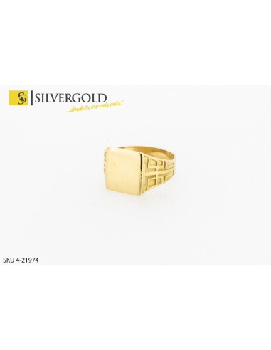4-4-21974-1-Sello tallado a los lados de forma cuadrada. Oro 18 kt