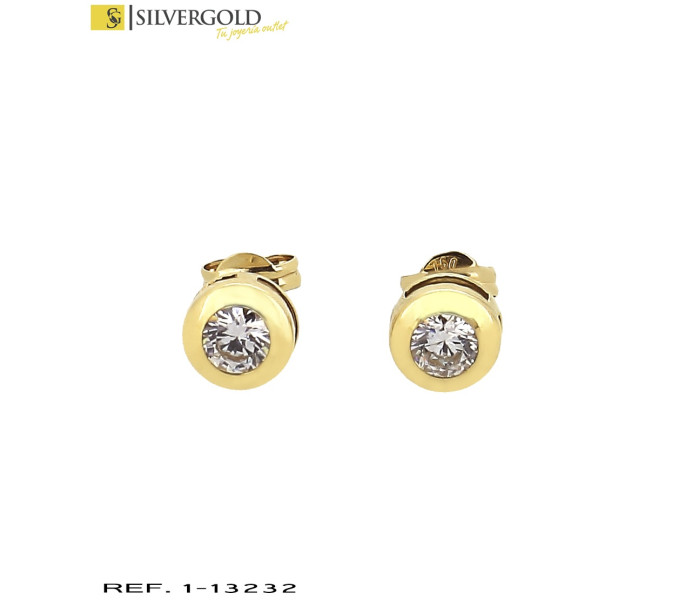 1-1-13232-1-Pareja de pendientes con piedra tipo circonita