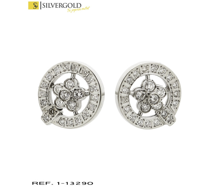1-1-13290-1-DIA-Pendientes en oro blanco con brillante central