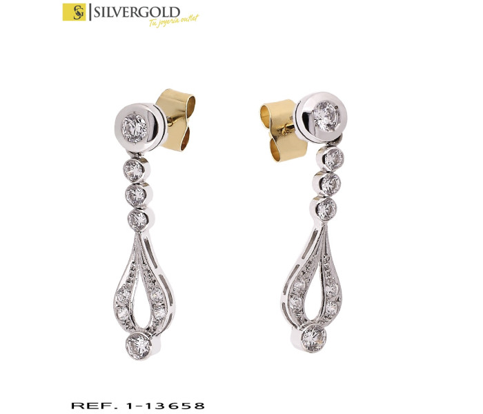1-1-13658-1-pareja de pendientes,oro blanco,con piedra tipo circonita