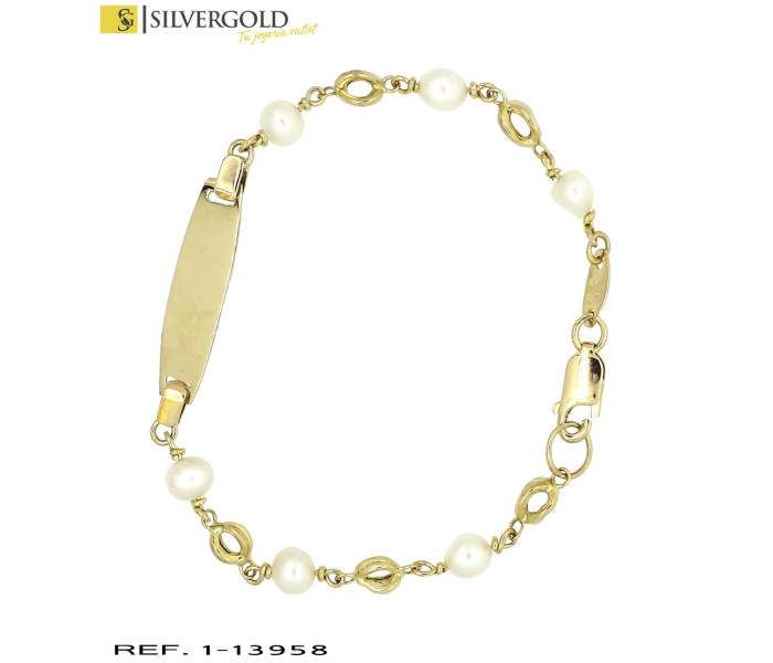 1-1-13958-2-Esclava oro 18Kt. infantil con perlas